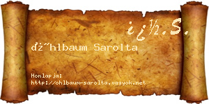 Öhlbaum Sarolta névjegykártya